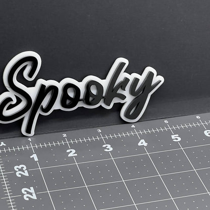 1PC Spooky Emblem – 3D Acrylic Tailgate Badge Decal for Car, Truck, SUV