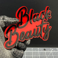 1PC Black Beauty 3D Emblem – Custom Acrylic Car Fender Trunk Badge Decal