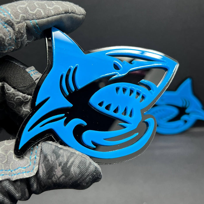 1pc SHARK 3D Emblem – Multicolor Acrylic Badge for Car Fender & Trunk