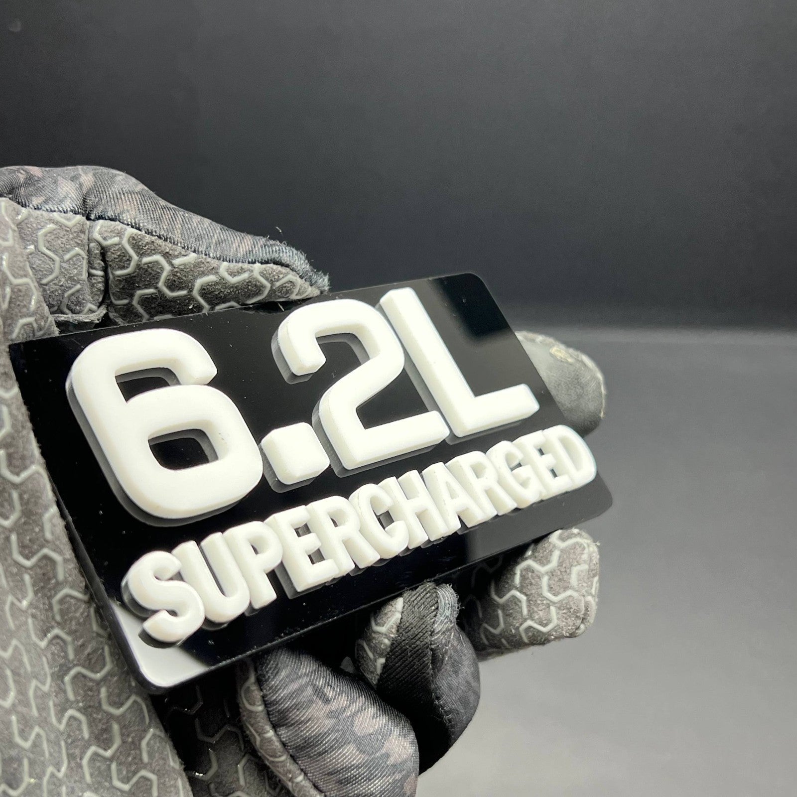 1PC 6.2L SUPERCHARGED – Acrylic Tailgate or Fender Badge for Car, SUV, Truck