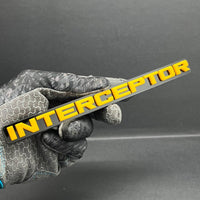 1PC INTERCEPTOR Emblem – Custom 3D Acrylic Fender & Tailgate Car Badge Decal