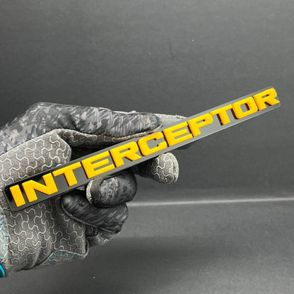 1PC INTERCEPTOR Emblem – Custom 3D Acrylic Fender & Tailgate Car Badge Decal