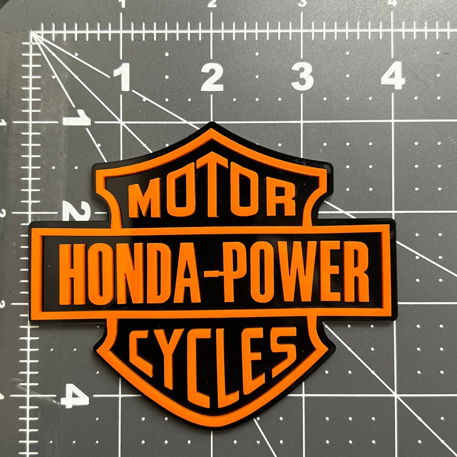 HONDA POWER 3D Emblem – Durable Multicolor Acrylic Motorcycle Badge (1PC)