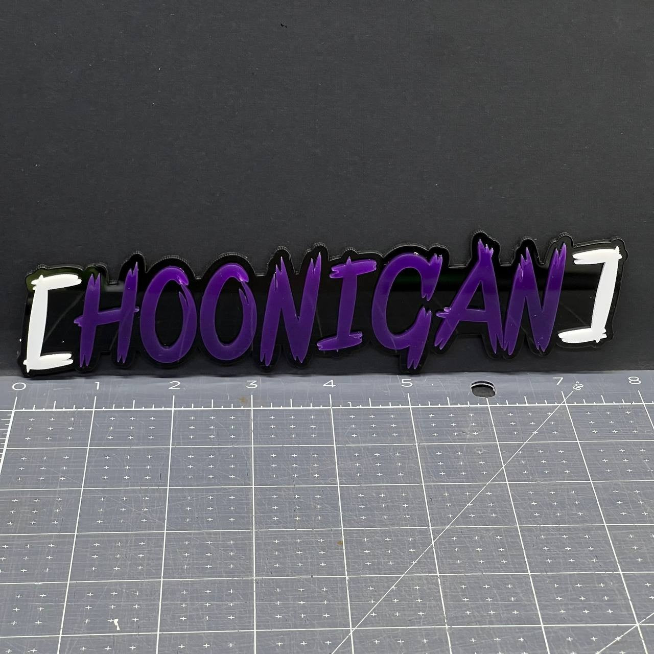 HOONIGAN 3D Emblem Set – 2PCS Multicolor Acrylic JDM Drift Car Fender Decals