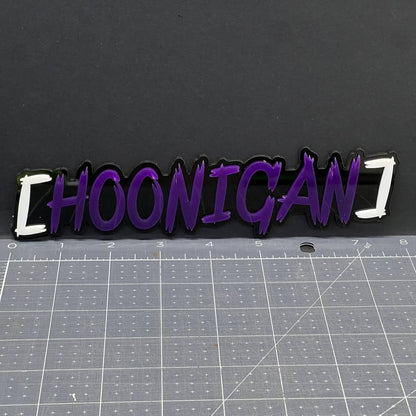 HOONIGAN 3D Emblem Set – 2PCS Multicolor Acrylic JDM Drift Car Fender Decals