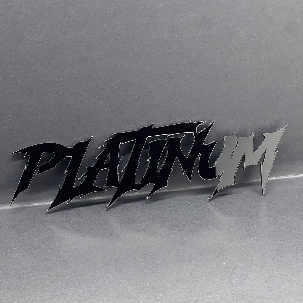 1PC PLATINUM Emblem – Black Acrylic Fender or Tailgate Badge for Car, SUV, Truck