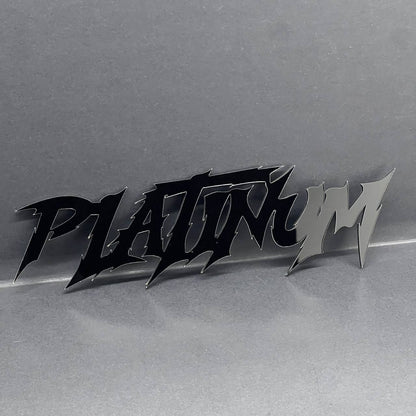1PC PLATINUM Emblem – Black Acrylic Fender or Tailgate Badge for Car, SUV, Truck