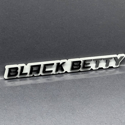 1PC Black Betty Emblem – 3D Multicolor Acrylic Fender & Trunk Car Badge
