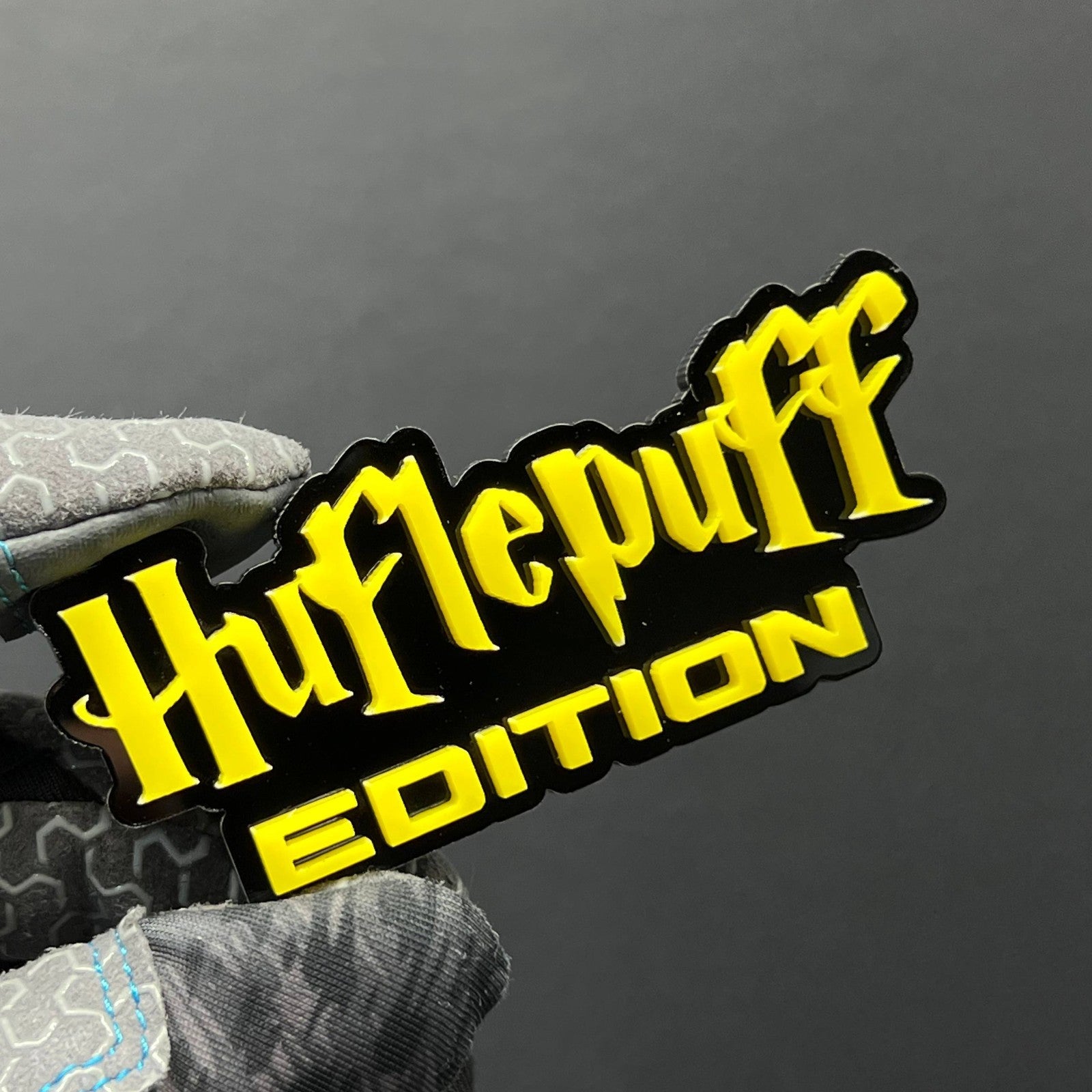 1pc Hufflepuff Edition 3D Emblem – Multicolor Car Badge Decal for Custom Look