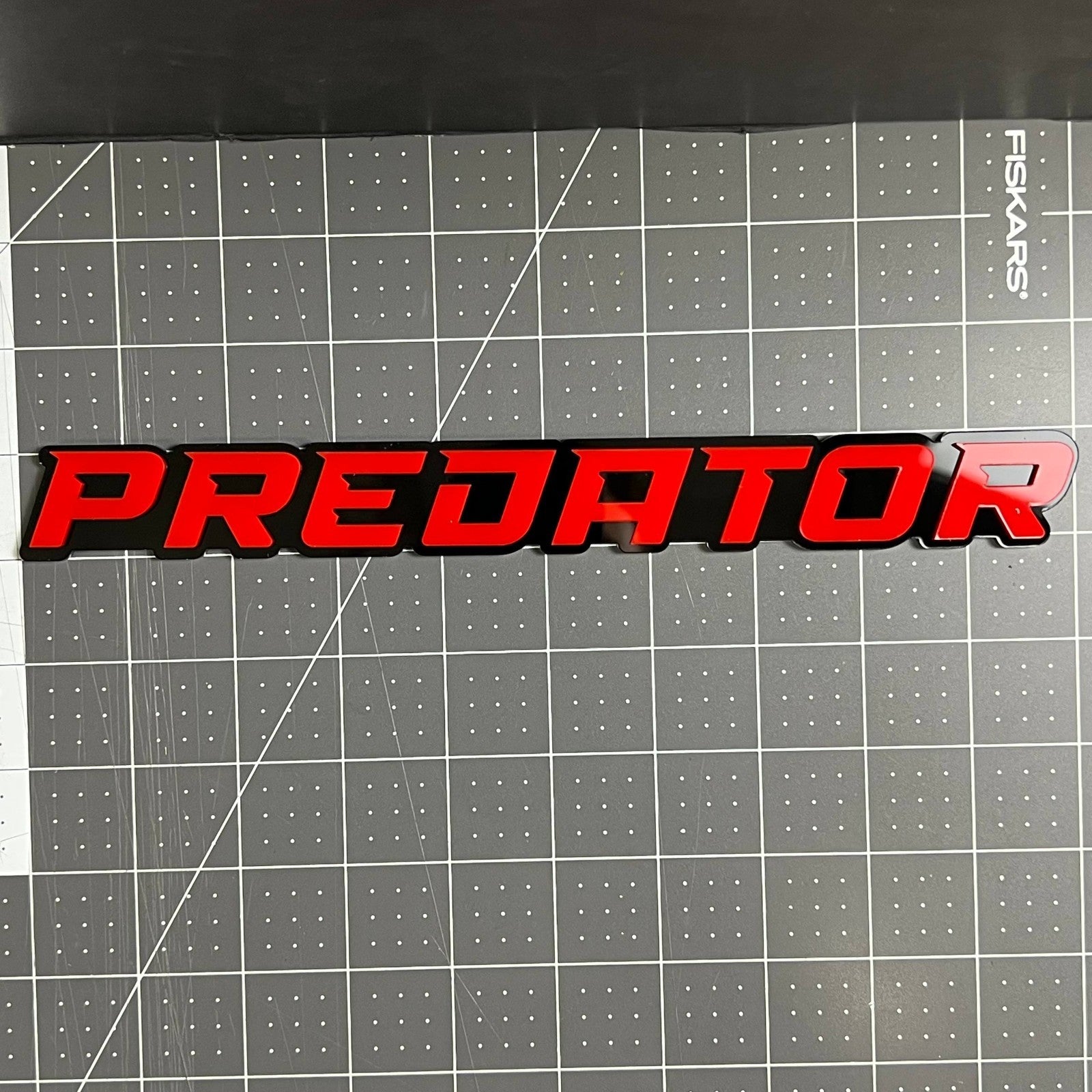 1PCS PREDATOR Emblem – Custom 3D Multicolor Acrylic Car Exterior Badge