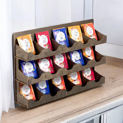 Wooden Tea Box Storage Oranizer Tea Bag Holder tea shelf organizer