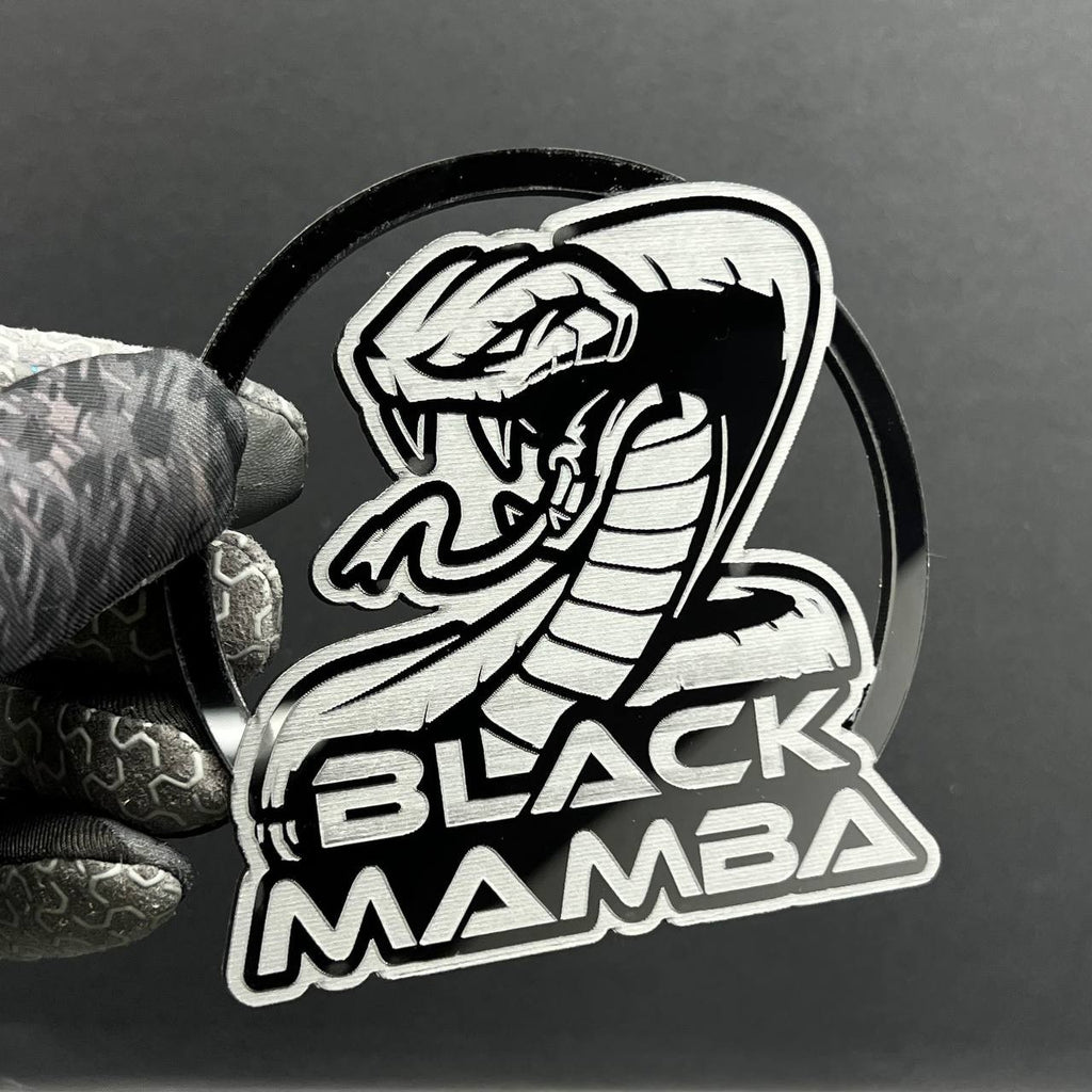 1pc Black Mamba Logo Emblem Rare 3D Acrylic Fender & Trunk Badge for Muscle Cars