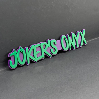 1PC JOKER'S ONYX Emblem – 3D Custom Acrylic Car Fender & Trunk Badge Decal