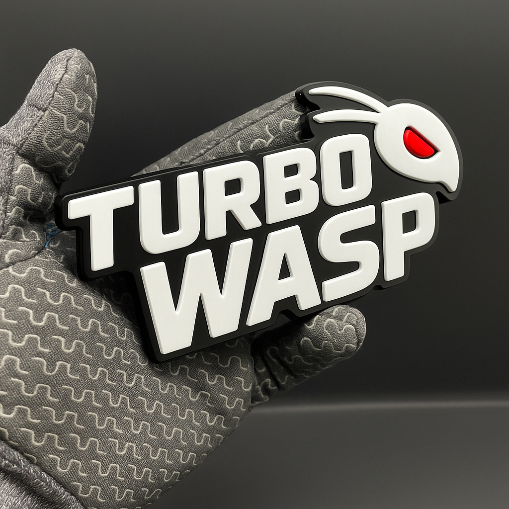 1pcs TURBO WASP Emblem Badges Fender Angry Aggressive Racing