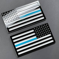 2pcs American Flag Emblem Decal Thin Blue line FENDER EMBLEM BADGE FENDER Flag