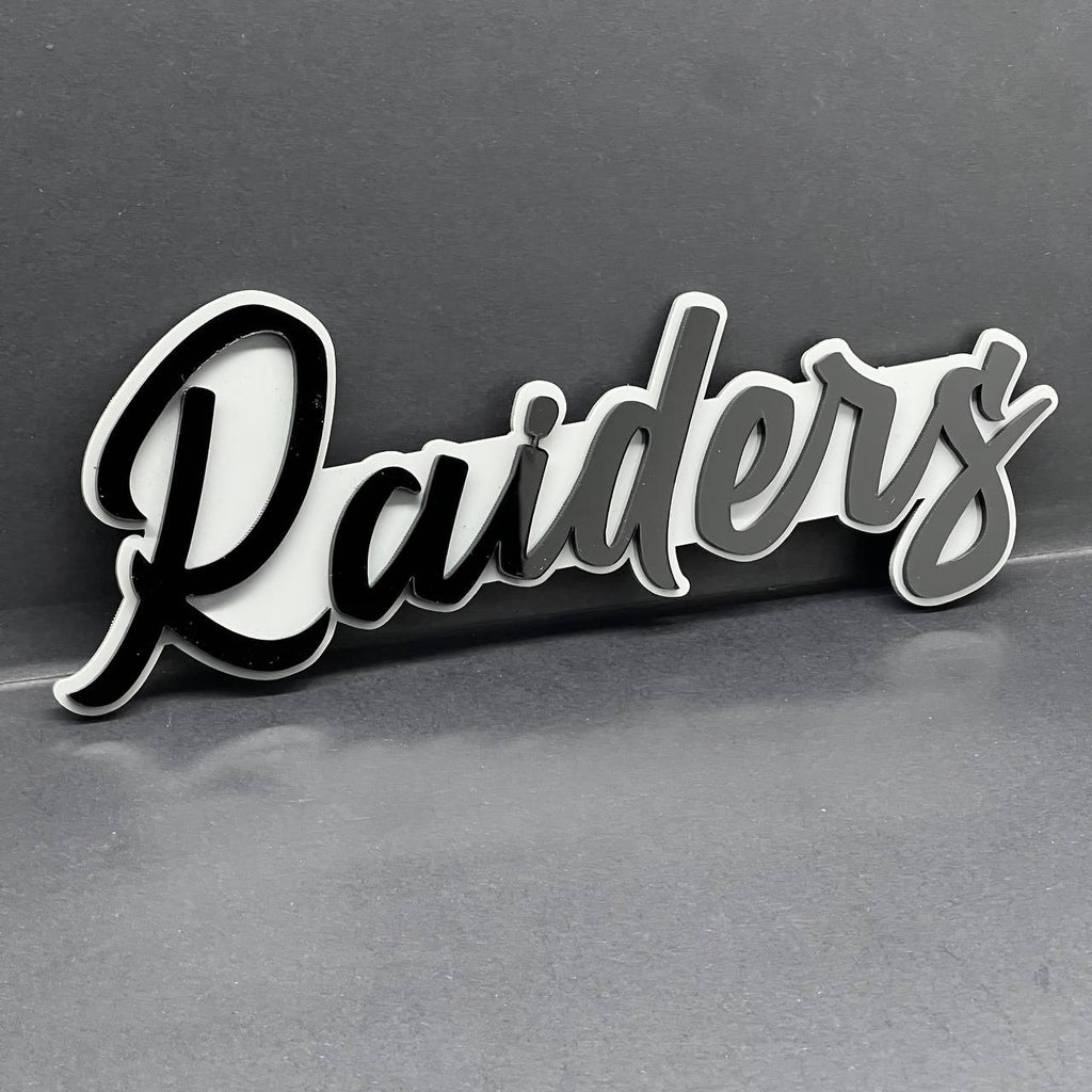 1PC Raiders Emblem – 3D Multicolor Acrylic Car Fender & Tailgate Badge