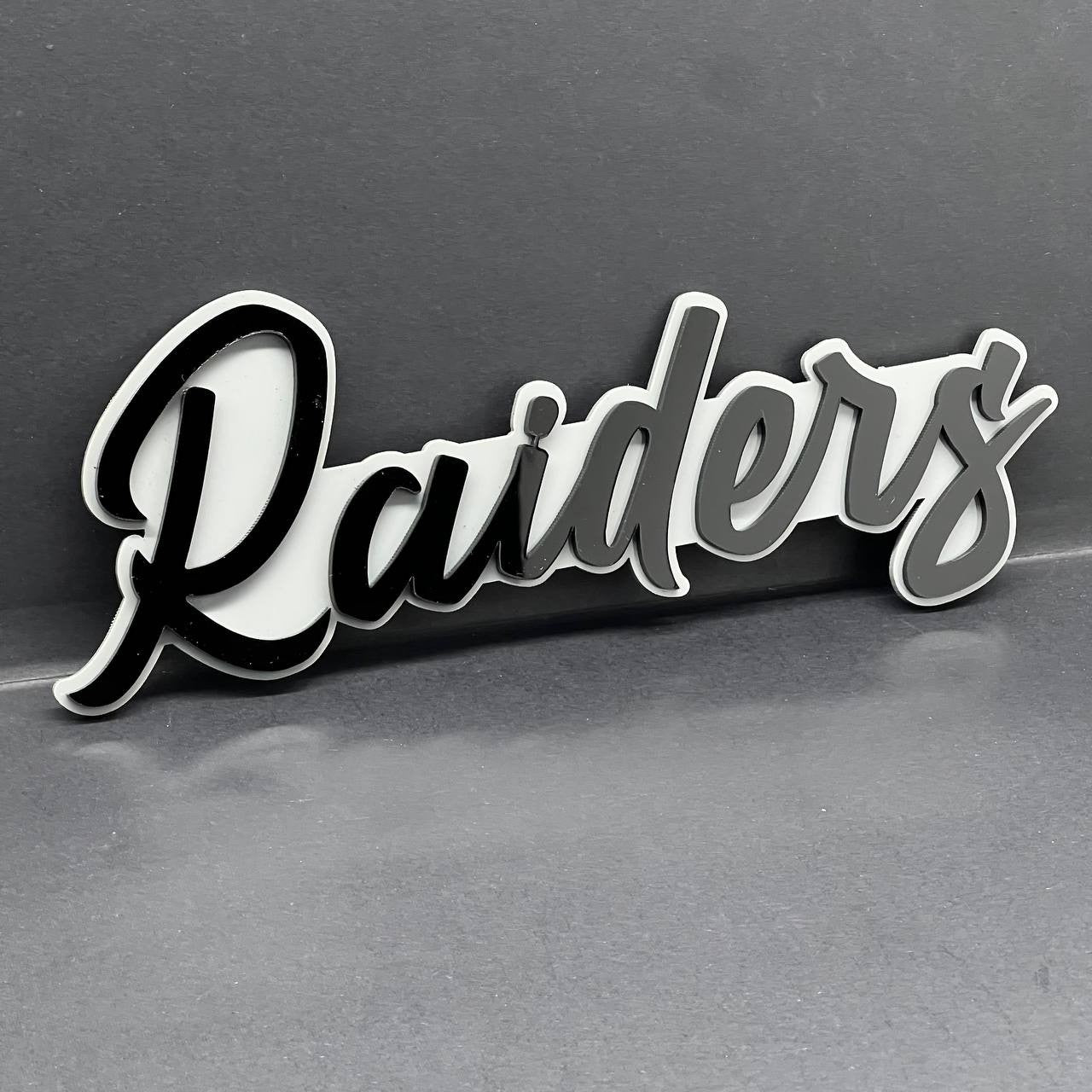 1PC Raiders Emblem – 3D Multicolor Acrylic Car Fender & Tailgate Badge
