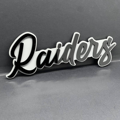 1PC Raiders Emblem – 3D Multicolor Acrylic Car Fender & Tailgate Badge