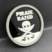 1pc PIRATE RATED 3D Emblem – Multicolor Acrylic Badge for Car Fender & Trunk