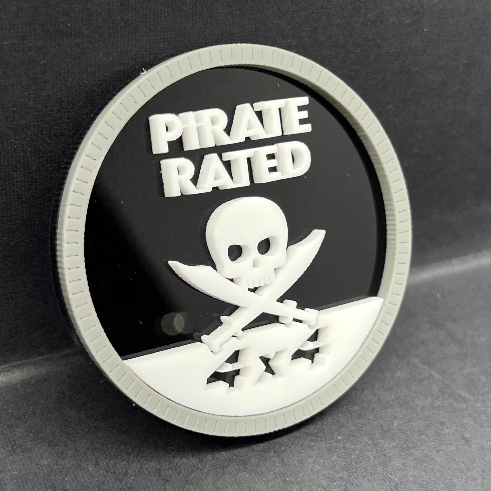 1pc PIRATE RATED 3D Emblem – Multicolor Acrylic Badge for Car Fender & Trunk