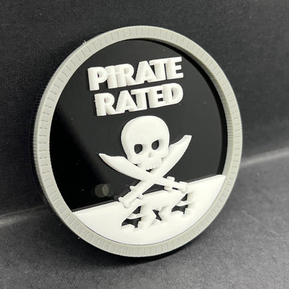 1pc PIRATE RATED 3D Emblem – Multicolor Acrylic Badge for Car Fender & Trunk