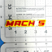 1pc MACH 5 Emblem – 3D Multicolor Acrylic Car, Truck & SUV Exterior Badge