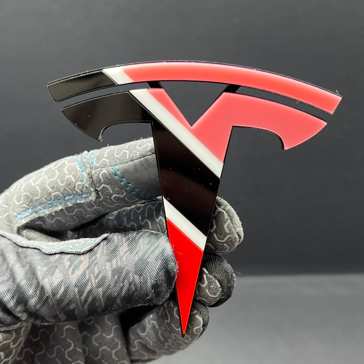 2PCS Tesla 3D Emblems – Custom Multicolor Acrylic Fender & Trunk Badges