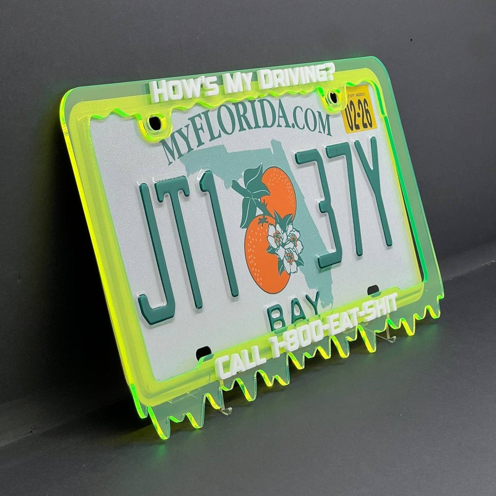 HOW'S MY DRIVING License Plate Frame Cover – Car Tag Frame for Truck SUV Car