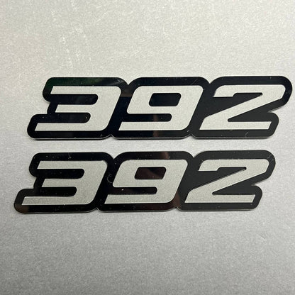 2x Mate Black 392 Hemi Emblems 392 Side Fender Badge 3D for 392 Emblem