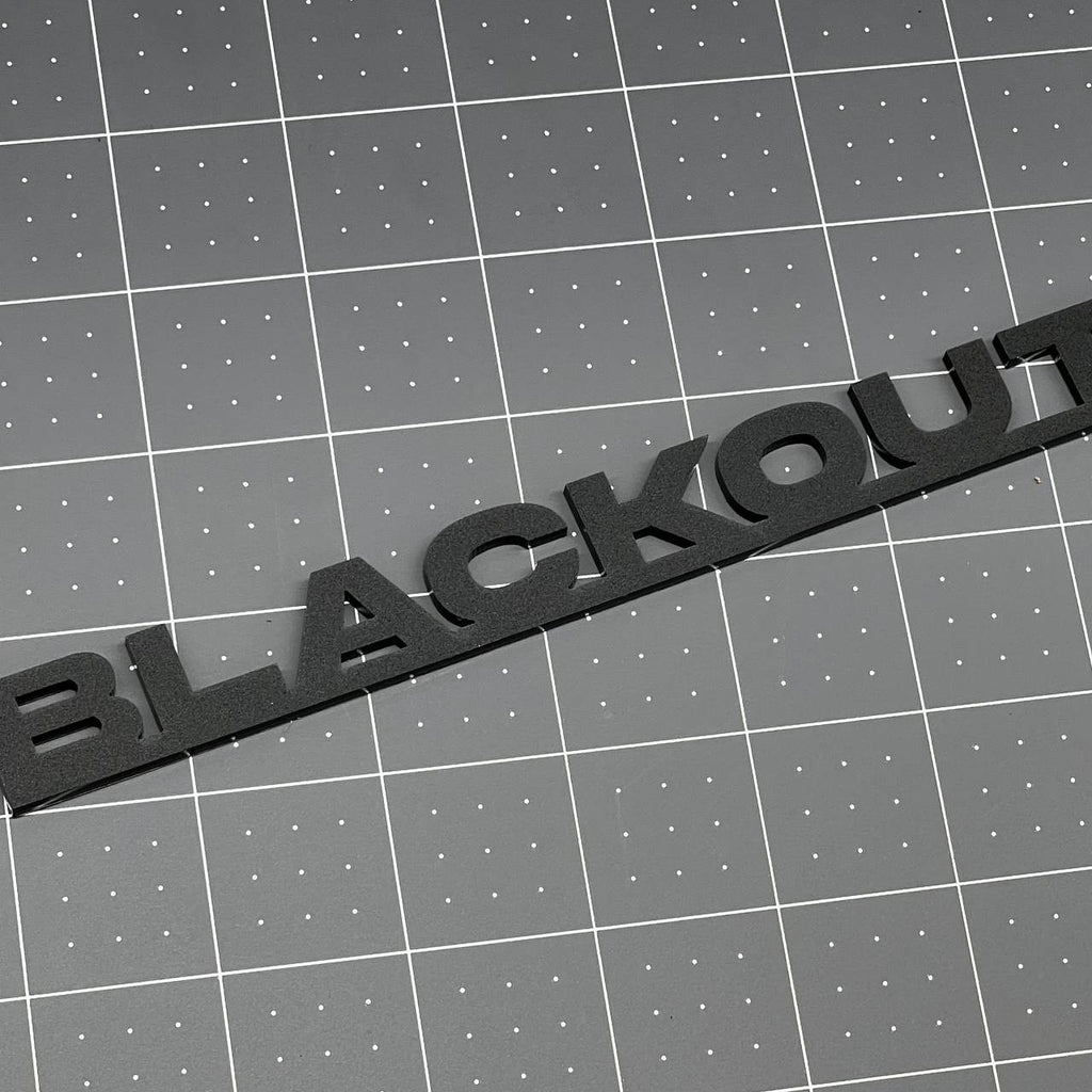 1PC BLACKOUT Emblem – 3D Multicolor Acrylic Car Badge Decal for Car Truck SUV
