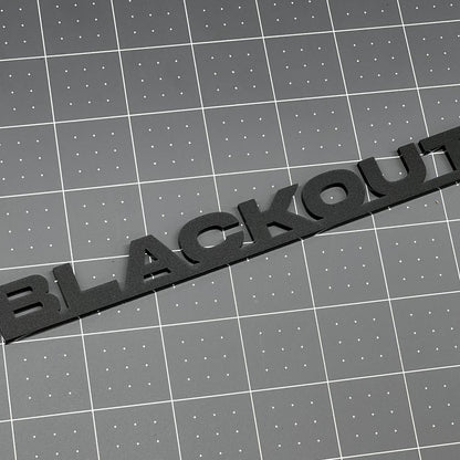 1PC BLACKOUT Emblem – 3D Multicolor Acrylic Car Badge Decal for Car Truck SUV