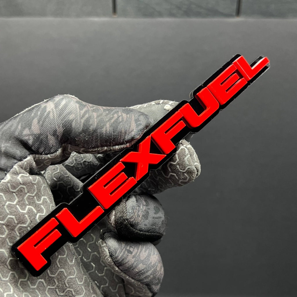 1pcs FLEXFUEL 3D Emblem – Multicolor Acrylic Car Badge for Fender or Trunk