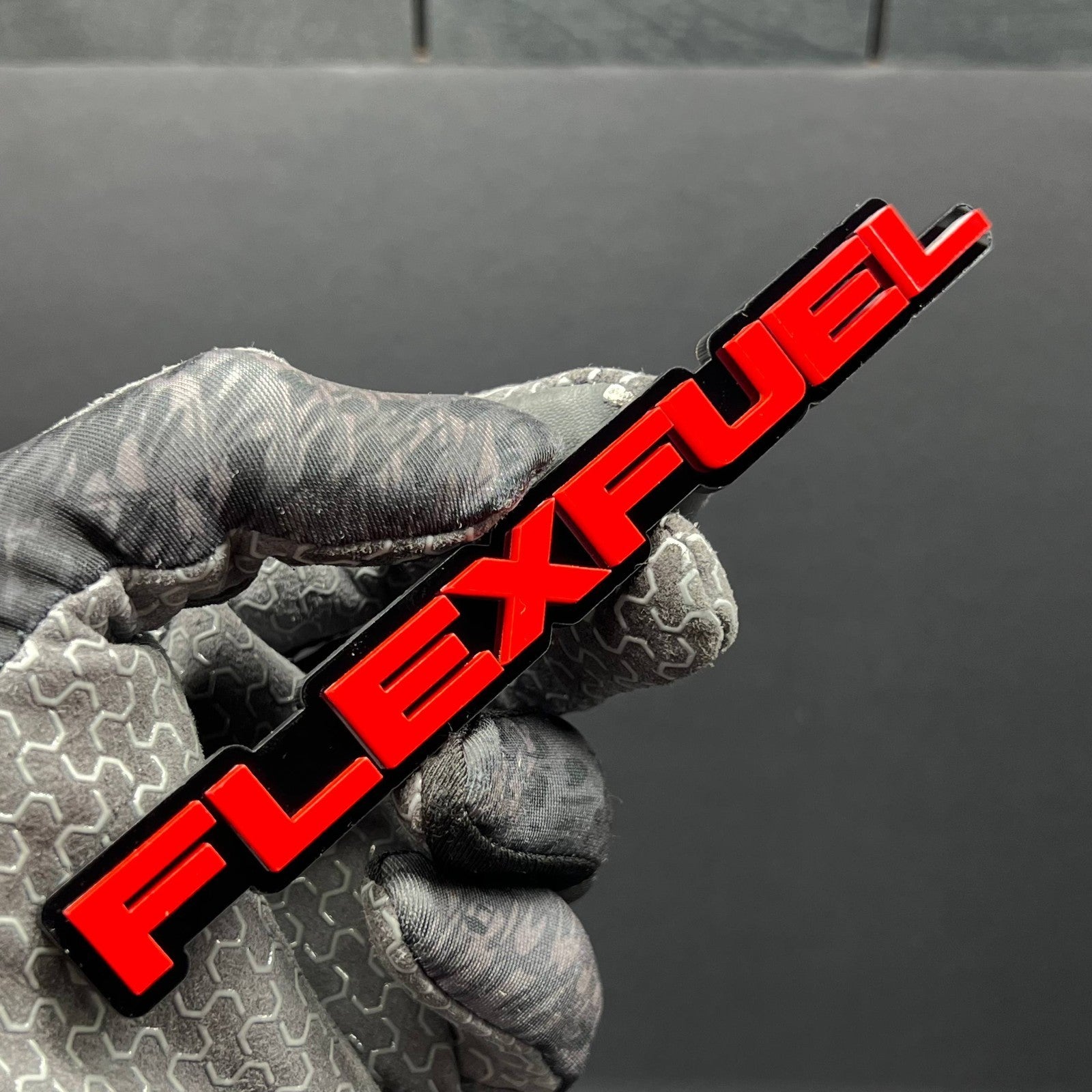 1pcs FLEXFUEL 3D Emblem – Multicolor Acrylic Car Badge for Fender or Trunk