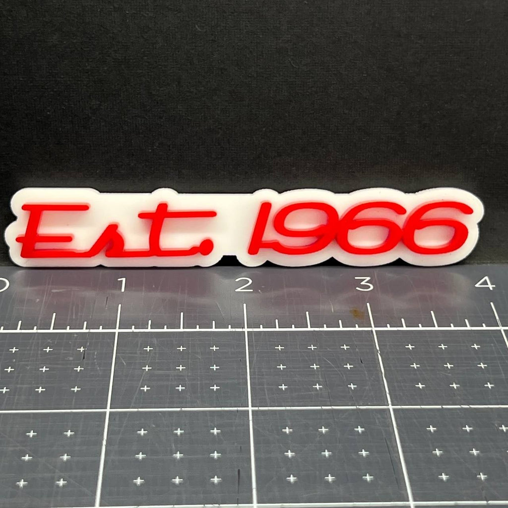 1PC EST 1966 Emblem – 3D Acrylic Tailgate Badge Decal for Car, Truck, SUV