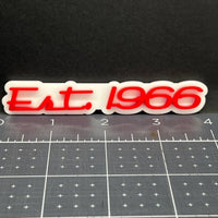 1PC EST 1966 Emblem – 3D Acrylic Tailgate Badge Decal for Car, Truck, SUV