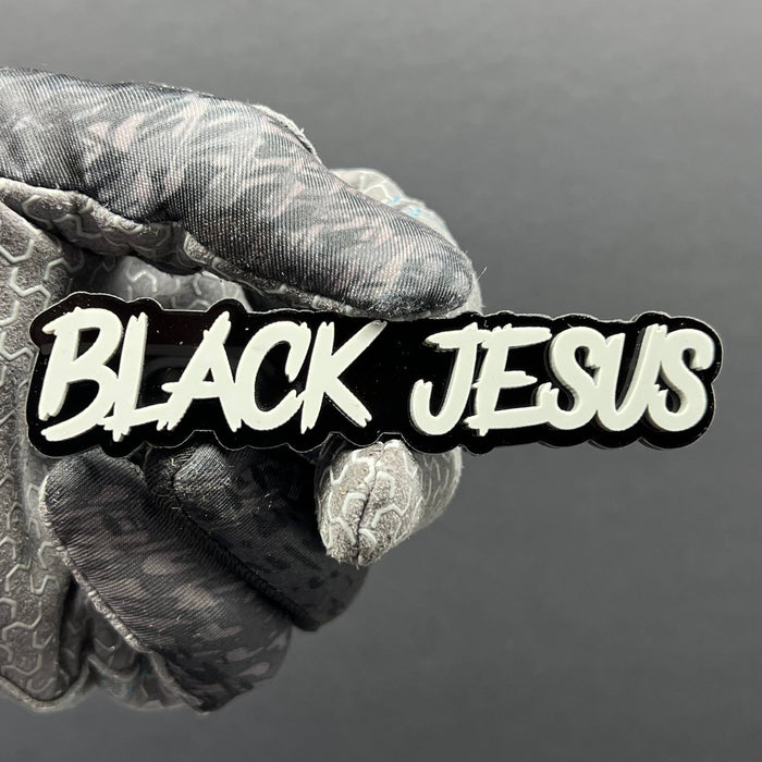 1pc BLACK JESUS Multicolor 3D Acrylic Emblem – Custom Car & Truck Exterior Badge