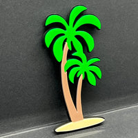 1pcs PALM Multicolor 3D Acrylic Emblem – Tropical Custom Car Exterior Badge