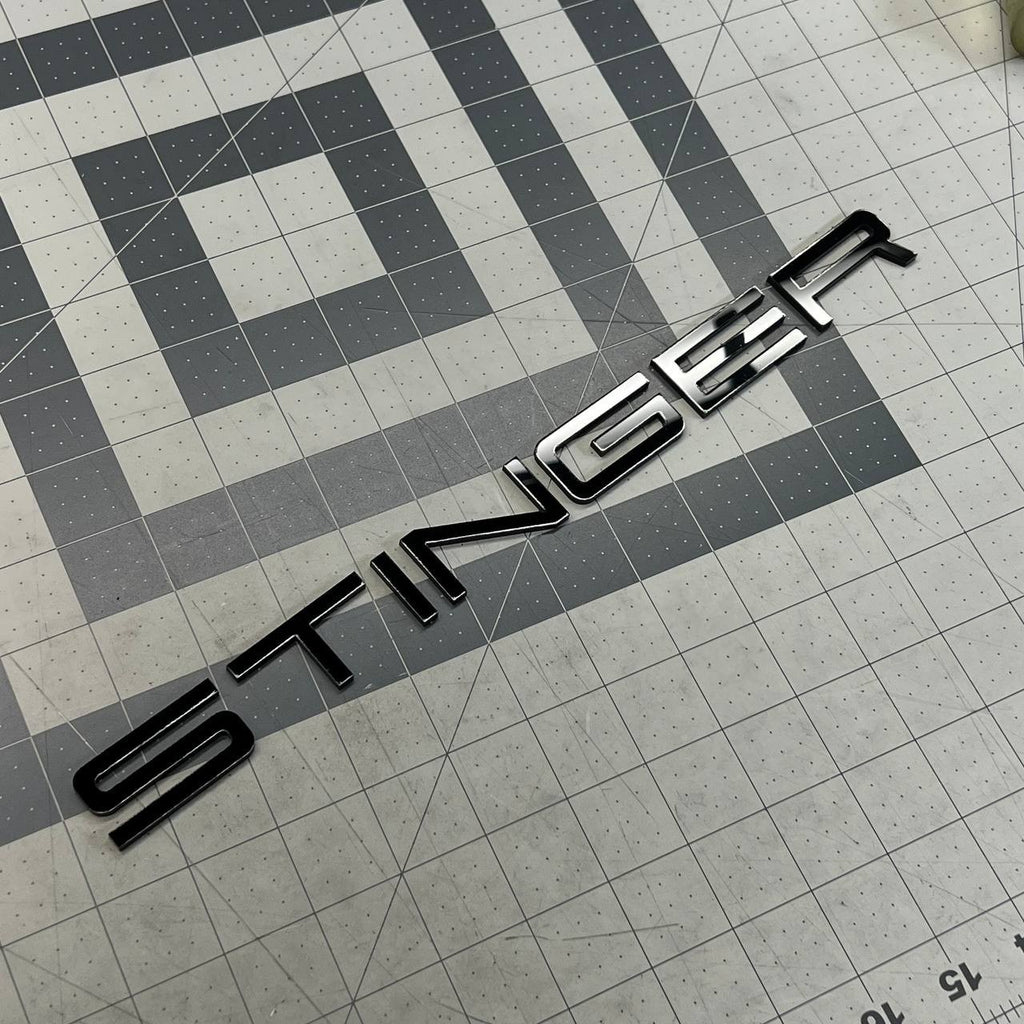 1PC STINGER Black Emblem – 3D Acrylic Fender or Trunk Badge for KIA STINGER