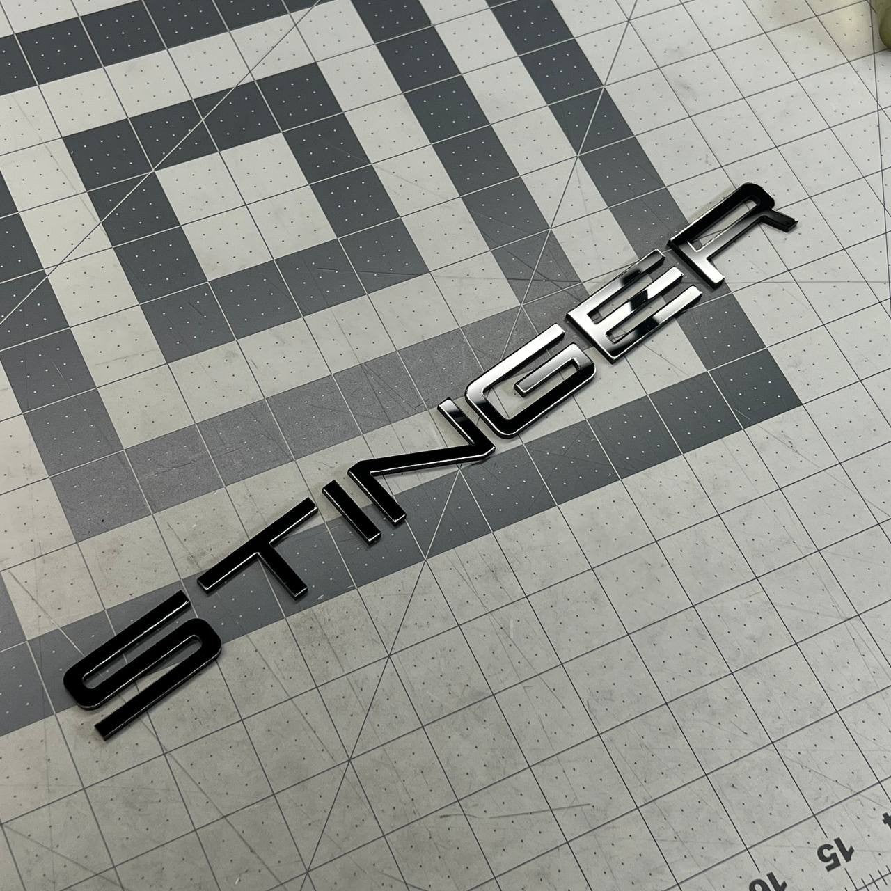 1PC STINGER Black Emblem – 3D Acrylic Fender or Trunk Badge for KIA STINGER