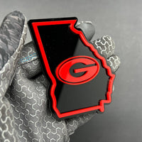 1PC Georgia Bulldogs Emblem – 3D Multicolor Acrylic Car & SUV Badge