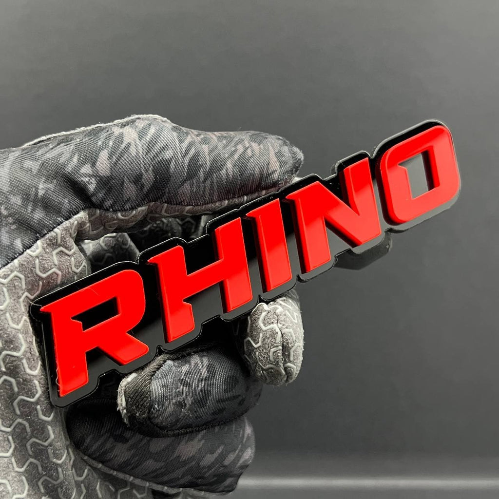 1PC Rhino Emblem – 3D Multicolor Acrylic Car & Truck Fender Badge Decal