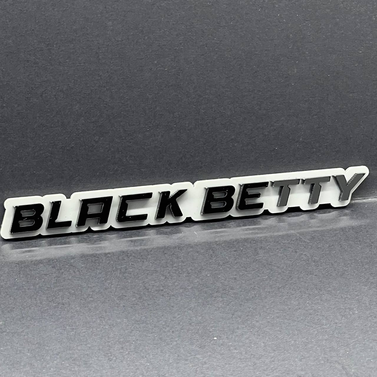 1PC Black Betty Emblem – 3D Multicolor Acrylic Fender & Trunk Car Badge