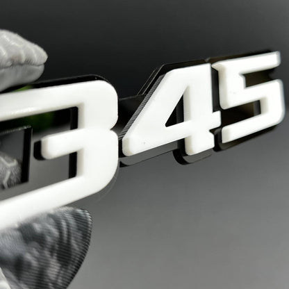 2x White black 345 Hemi Emblems 345 Side Fender Badge 3D for 345 Emblem