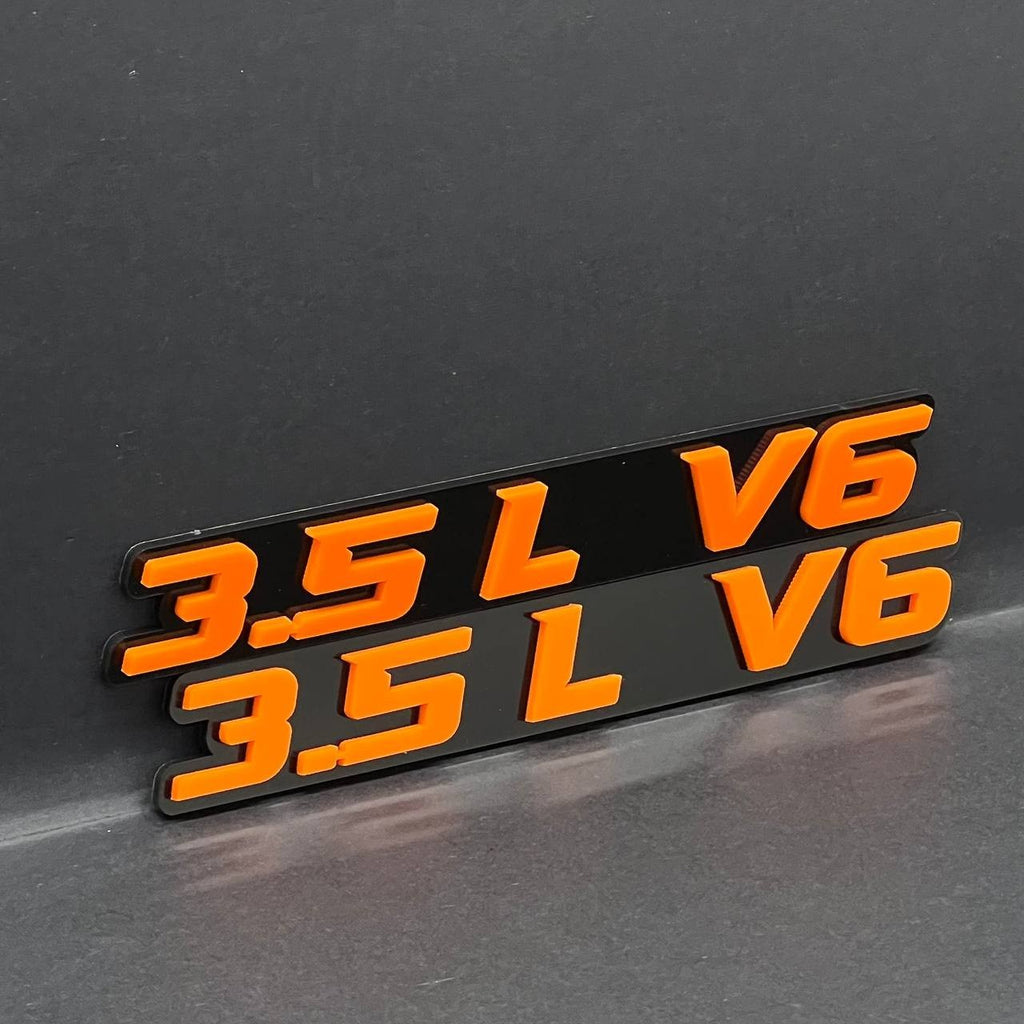 3.5L V6 EMBLEMS QTY 2 FENDER EXTERIOR 3.5L V6 ENGINE BADGE PAIR 3D EMBLEMS