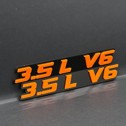 3.5L V6 EMBLEMS QTY 2 FENDER EXTERIOR 3.5L V6 ENGINE BADGE PAIR 3D EMBLEMS