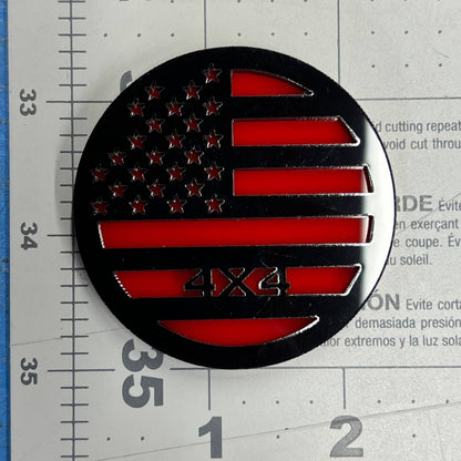 1pc 4x4 Multicolor American Flag Emblem Easy Install 3D Acrylic Car Fender Badge