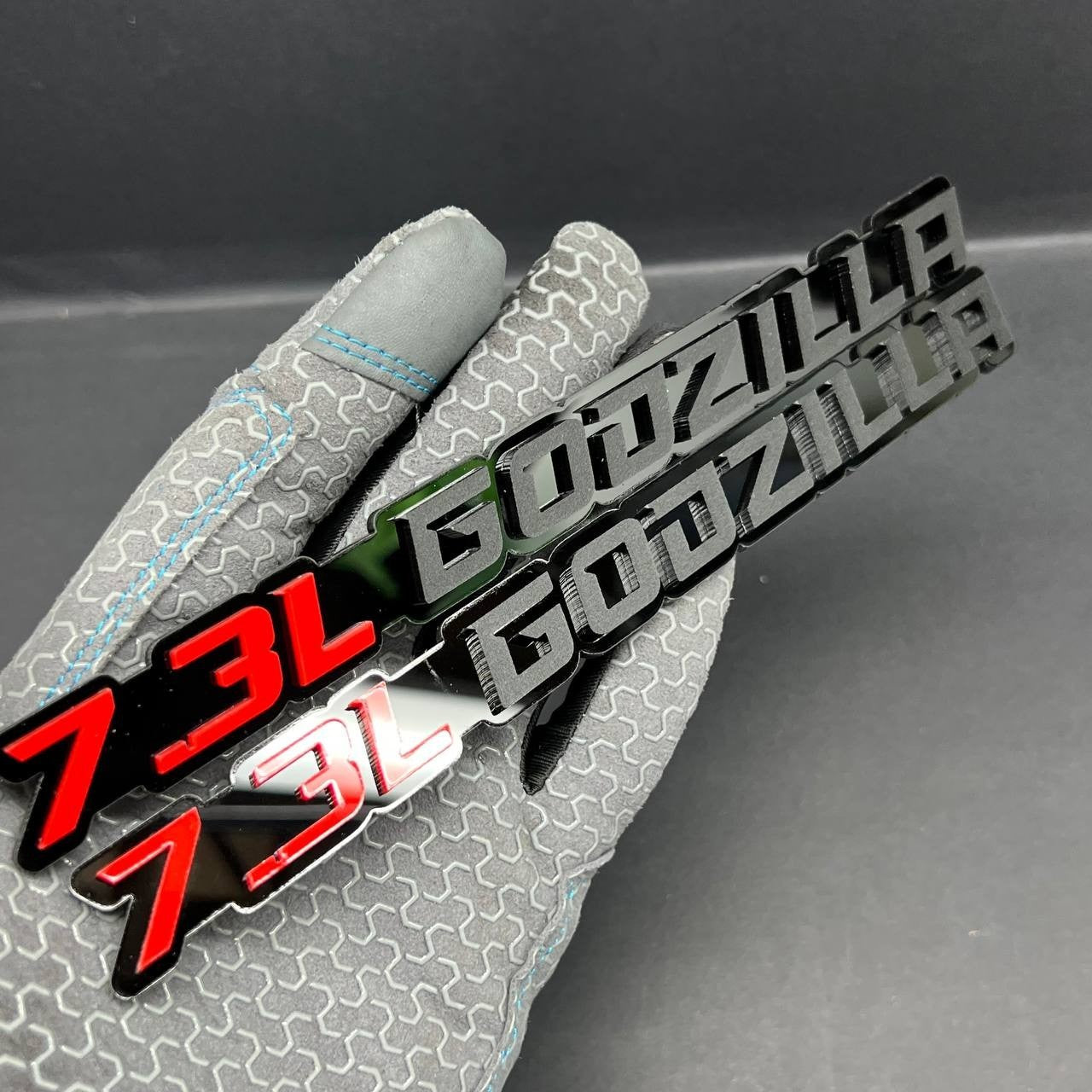 2PCS 7.3L GODZILLA Emblems – 3D Fender Badges for Ford Engine Truck SUV