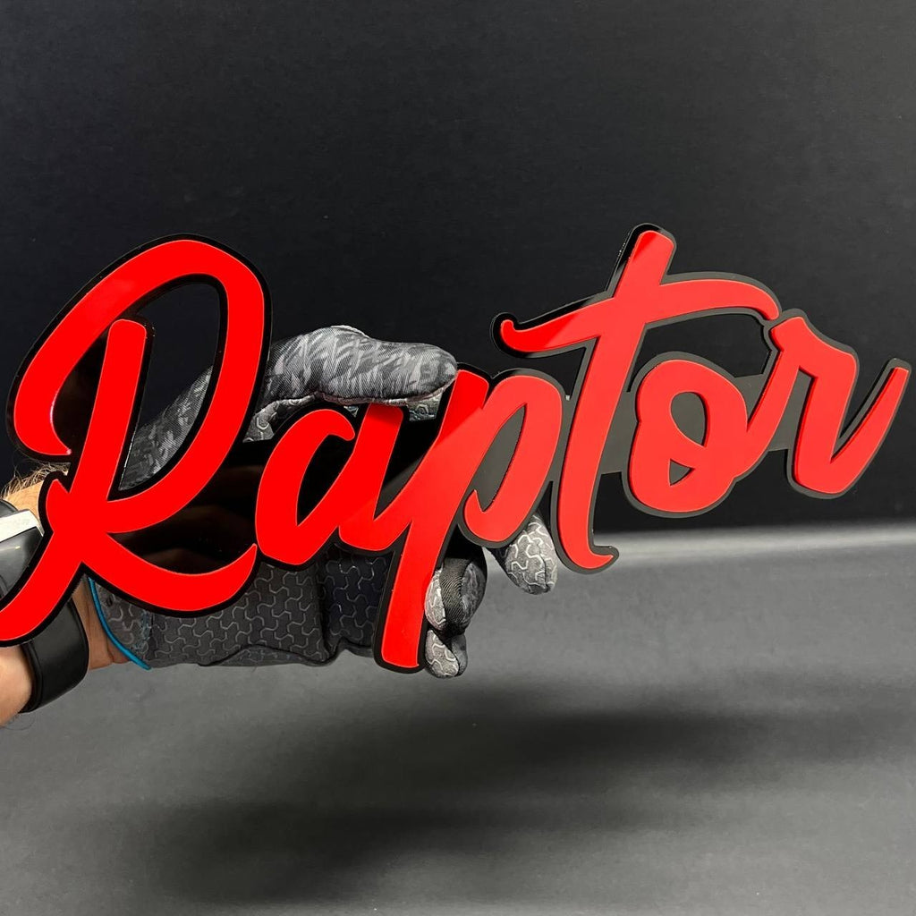 1PC RAPTOR 3D Lettering Emblem – Exterior Badge Decal for Trunk Fender or Door