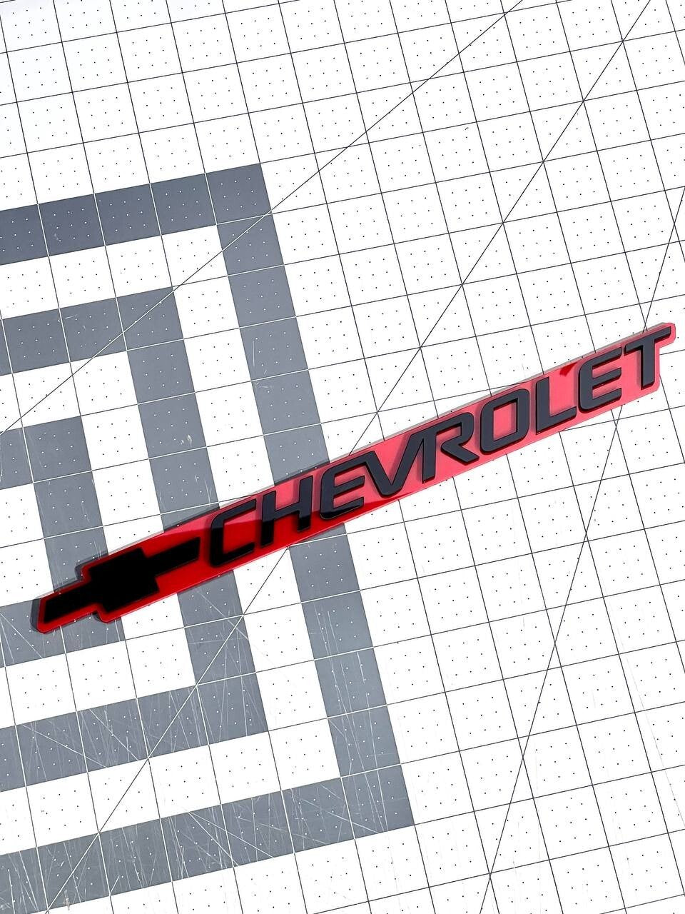 2PCS Mate Black and Red CHEVROLET EMBLEM BADGE FOR CHEVROLET
