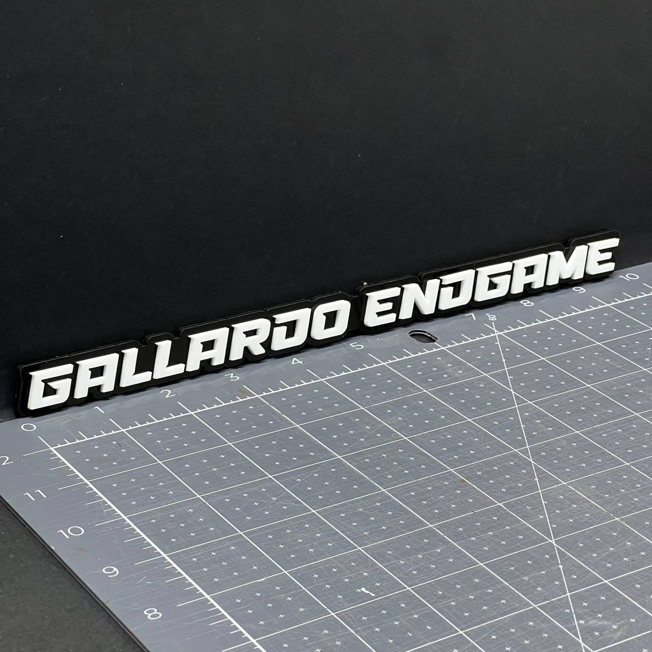 1PC GALLARDO ENDGAME 3D Emblem – White Custom Acrylic Car SUV Truck Badge